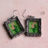 Large Fancy Pictures of Flowers Earrings