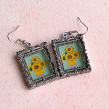 Large Fancy Pictures of Flowers Earrings