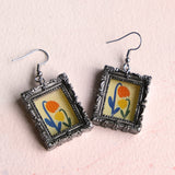 Large Fancy Pictures of Flowers Earrings