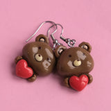 Lonely Heart Bear earrings