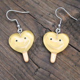 Lemon heart popsicle earrings