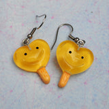 Lemon heart popsicle earrings