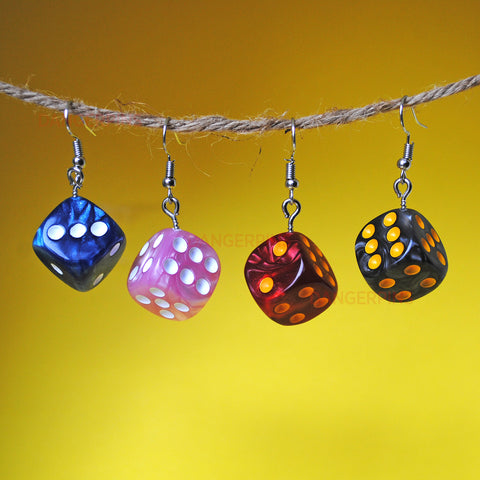 Pearl swirl dice earrings  - 16mm