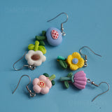 Set of 5 Magic Flower Party earrings