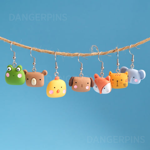 Extra cute animal heads earrings