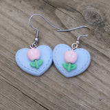 A Heart and Tulips earrings