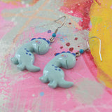 Lovely Blue Dinosaurs Earrings