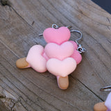 Triple Heart Popsicle earrings