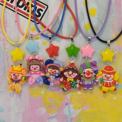 Set of 6 Clown Superstars Pendant Necklaces