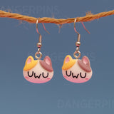 Snoozing Calico Cat earrings