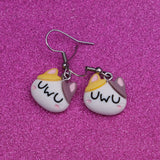 Snoozing Calico Cat earrings