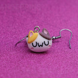 Snoozing Calico Cat earrings