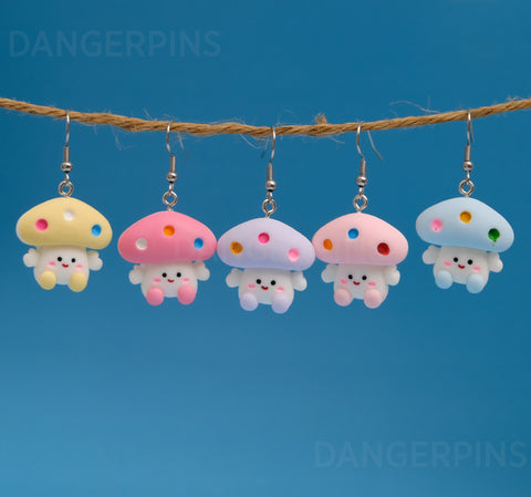 Happy Mushroom Children earrings