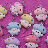 Happy Mushroom Children earrings