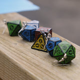 Large Ornamental RPG dice earrings