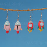 Cute Spaceship rocket earrings