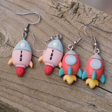 Cute Spaceship rocket earrings