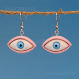 Soulless unblinking staring eyes of doom earrings