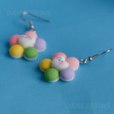 Happy Little Daisy Hearts / Kittens earrings