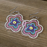 Large Sketchy Doodle Flowers earrings