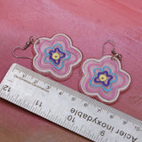 Large Sketchy Doodle Flowers earrings