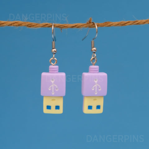 Extra Geeky USB Plug earrings