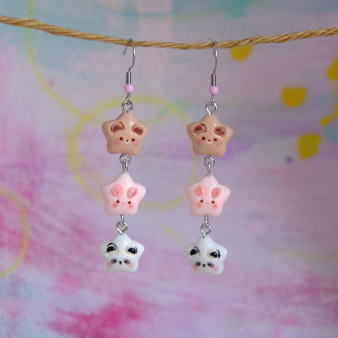 Triple Animal Stars Earrings