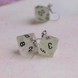 Glow in the Dark RPG dice earrings