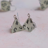 Glow in the Dark RPG dice earrings