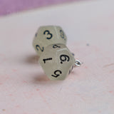 Glow in the Dark RPG dice earrings