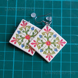 Large Floral Tiles earrings