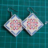 Large Floral Tiles earrings