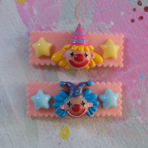 Creepy Clown Hair Clips