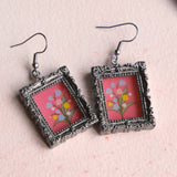 Large Fancy Pictures of Flowers Earrings