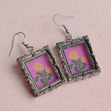 Large Fancy Pictures of Flowers Earrings