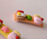 Set of 2 Peanut Butter & Jelly hair clips - 5.5cm