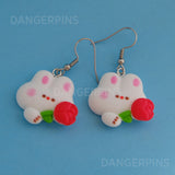 Rabbits & Roses earrings