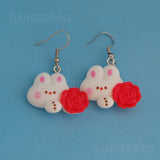 Rabbits & Roses earrings