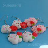 Rabbits & Roses earrings