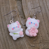 Flower Kittens earrings