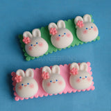 Set of 2 Triple Bunny hair clips - 5.5cm