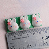 Set of 2 Triple Bunny hair clips - 5.5cm