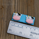 Set of 2 Nice little Cows hair clips - 5.5cm