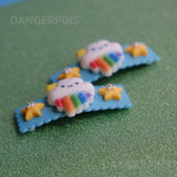 Set of 2 Rainbow Clouds clips - 5.5cm