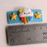 Set of 2 Rainbow Clouds clips - 5.5cm