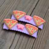 Set of 2 Pizza Superstar hair clips - 5.5cm