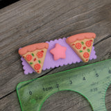 Set of 2 Pizza Superstar hair clips - 5.5cm