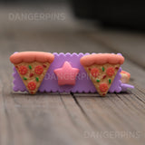 Set of 2 Pizza Superstar hair clips - 5.5cm