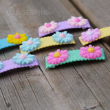 Set of 2 Sparkle Daisies hair clips - 5.5cm