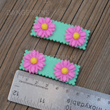 Set of 2 Sparkle Daisies hair clips - 5.5cm